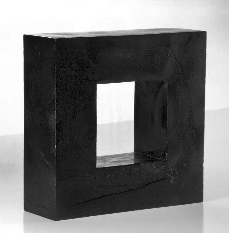 Kevin B. Flynn, Malevich, Suprematist, Black Square No. 0, cast glass sculpture, cast glass sculpture, 12" x 12" x 4", 2016